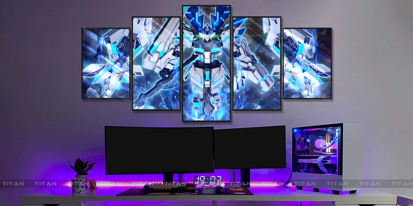 TRANH DECOR TREO TƯỜNG GHÉP 5 GUNDAM 5GD00015