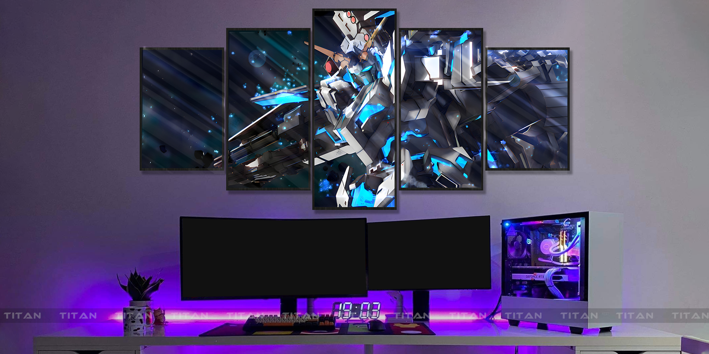 TRANH DECOR TREO TƯỜNG GHÉP 5 GUNDAM 5GD00016