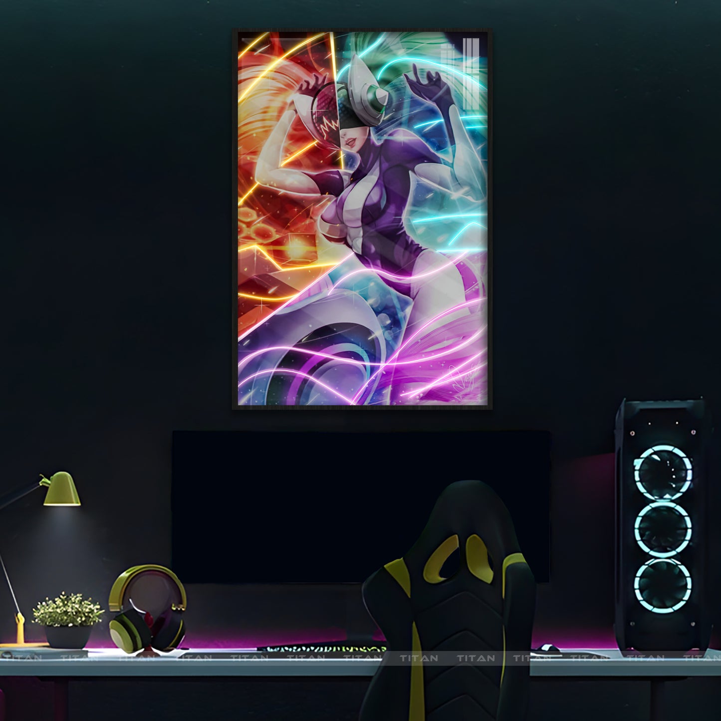 TRANH DECOR TREO TƯỜNG ĐƠN LEAGUE OF LEGENDS NEON LOL0015