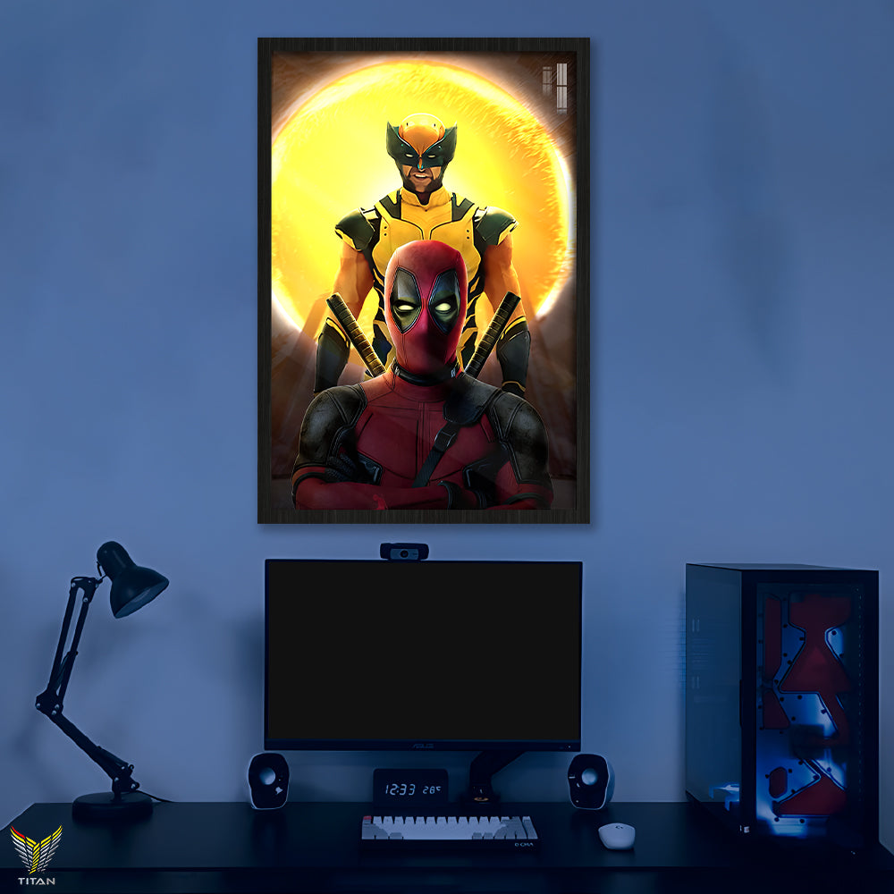 Tranh Decor Treo Tường Led Điểm Marvel Deadpool & Wolverine LTG.MV0049