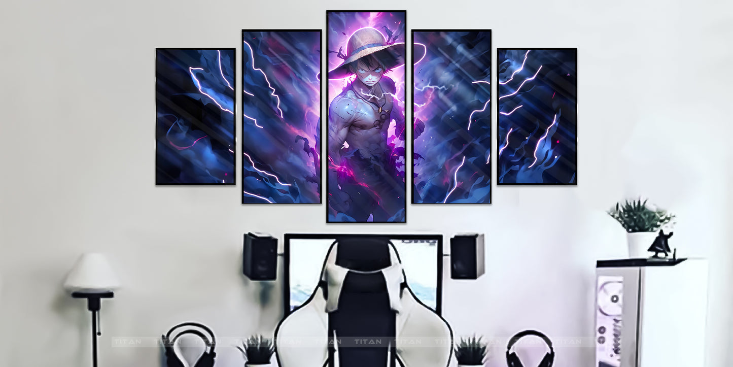 TRANH ANIME TRÁNG GƯƠNG DÁN TƯỜNG GHÉP 5 ONE PIECE 5F.OP0024