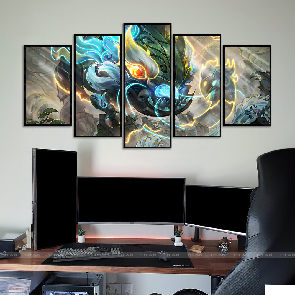 TRANH DECOR TRÁNG GƯƠNG DÁN TƯỜNG GHÉP 5 LEAGUE OF LEGENDS 5F.LOL0002