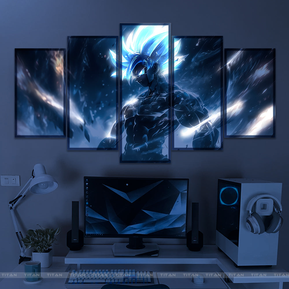 TRANH ANIME TREO TƯỜNG CANVAS LED ĐIỂM GHÉP 5 DRAGON BALL 5L.DB0004