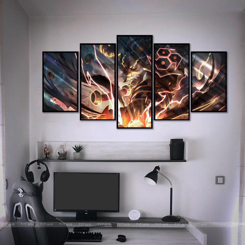 TRANH DECOR TRÁNG GƯƠNG DÁN TƯỜNG GHÉP 5 LEAGUE OF LEGENDS 5F.LOL0006