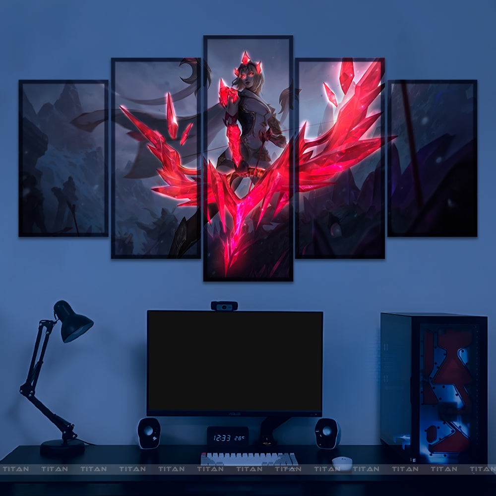 TRANH DECOR TREO TƯỜNG CANVAS LED ĐIỂM GHÉP 5 LEAGUE OF LEGENDS 5L.LOL0015