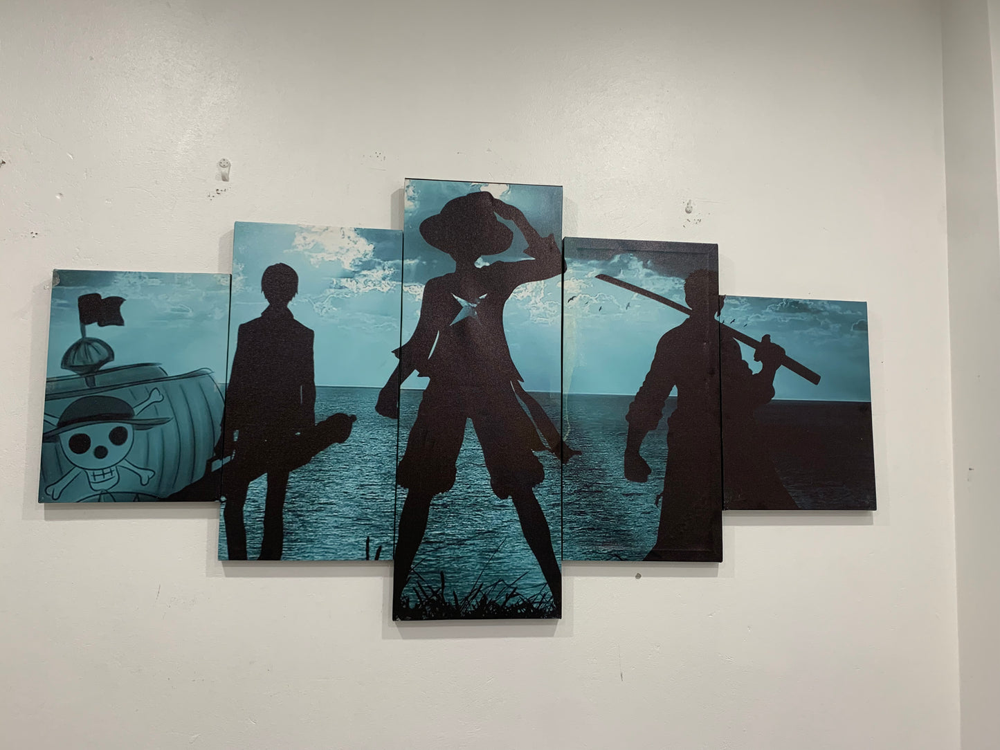 TRANH CANVAS TREO TƯỜNG GHÉP 5 ANIME ONE PIECE BỘ 3 SIZE 2