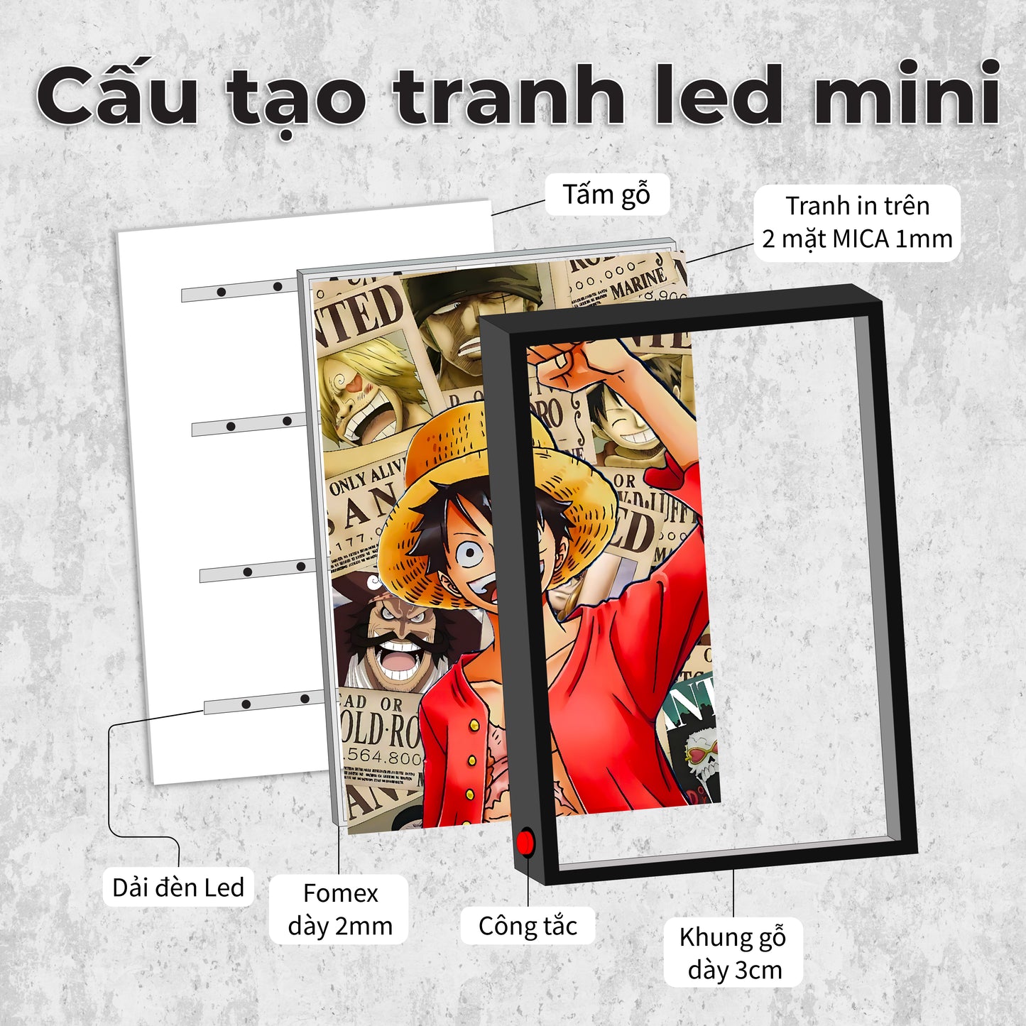 TRANH ANIME LED ĐỔI MÀU MINI SOLO LEVELING LM.SL0001