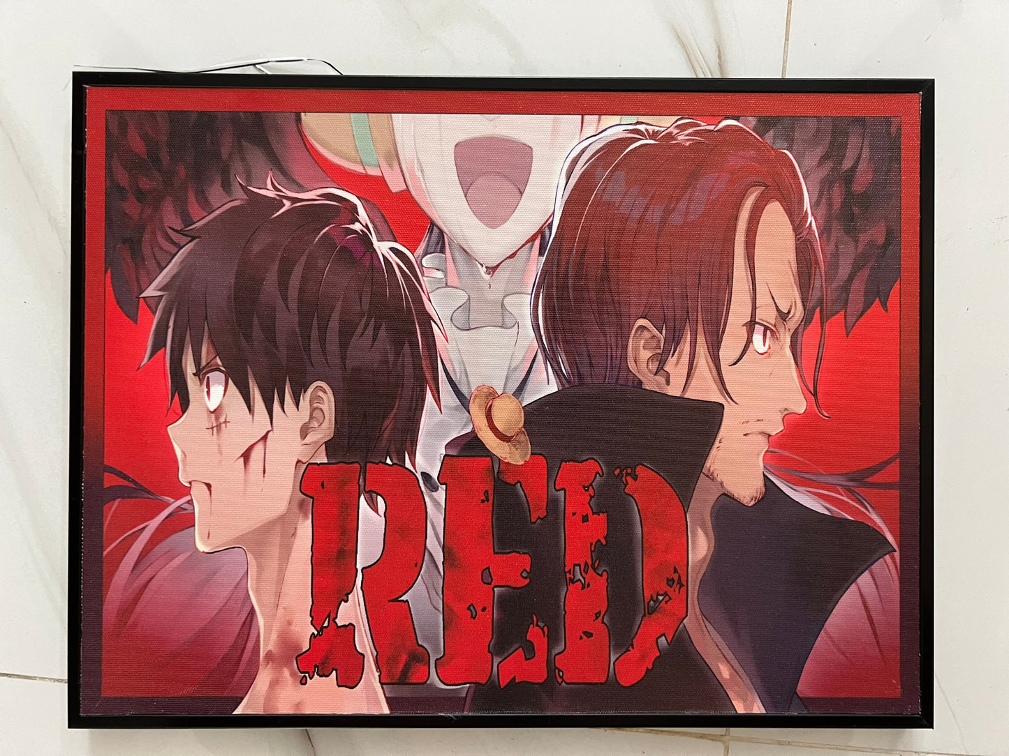 TRANH CANVAS TREO TƯỜNG ĐƠN ANIME ONE PIECE RED 30X40 CM