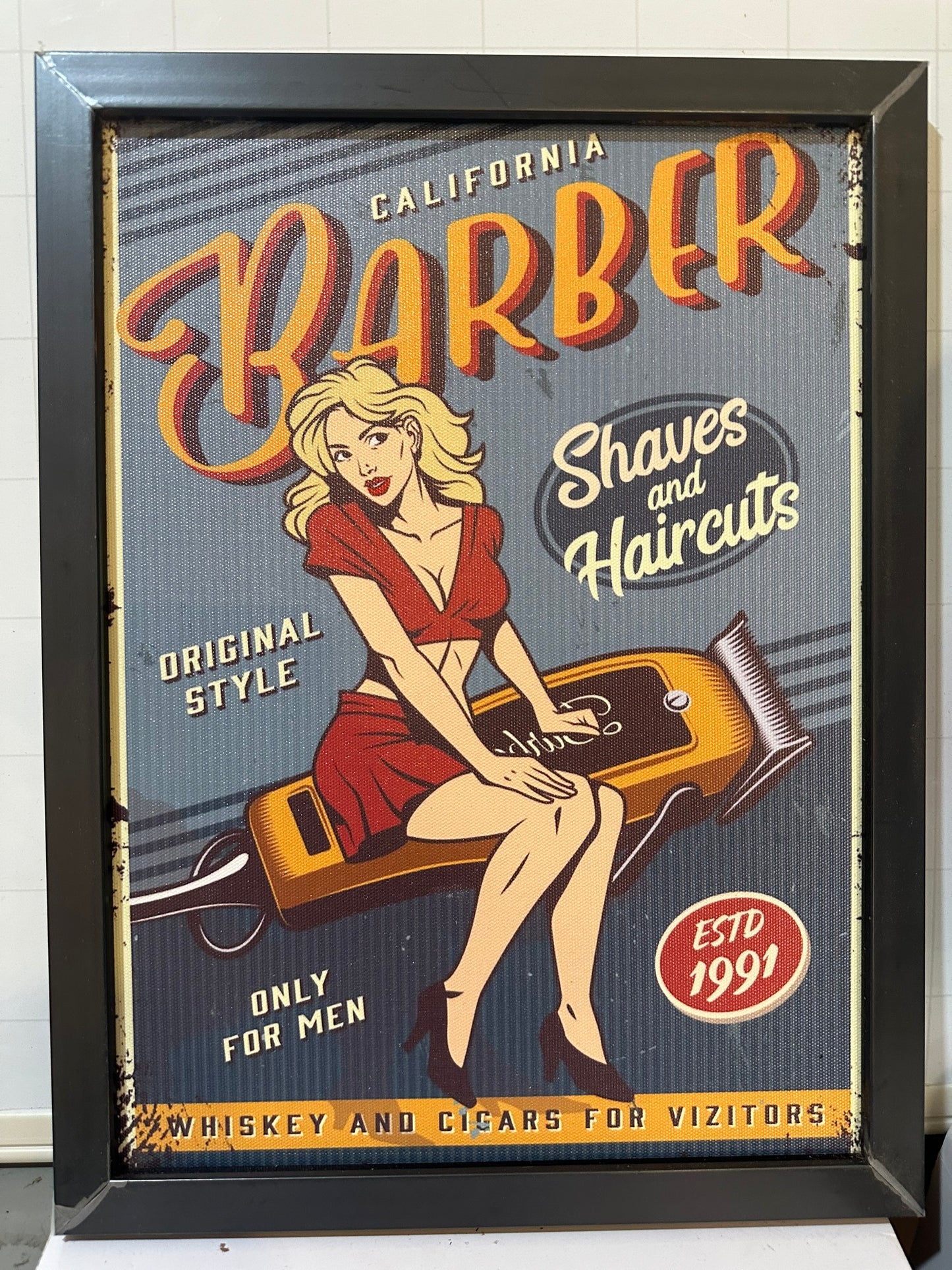 TRANH CANVAS TREO TƯỜNG ĐƠN BARBER VINTAGE 5 30X40 CM