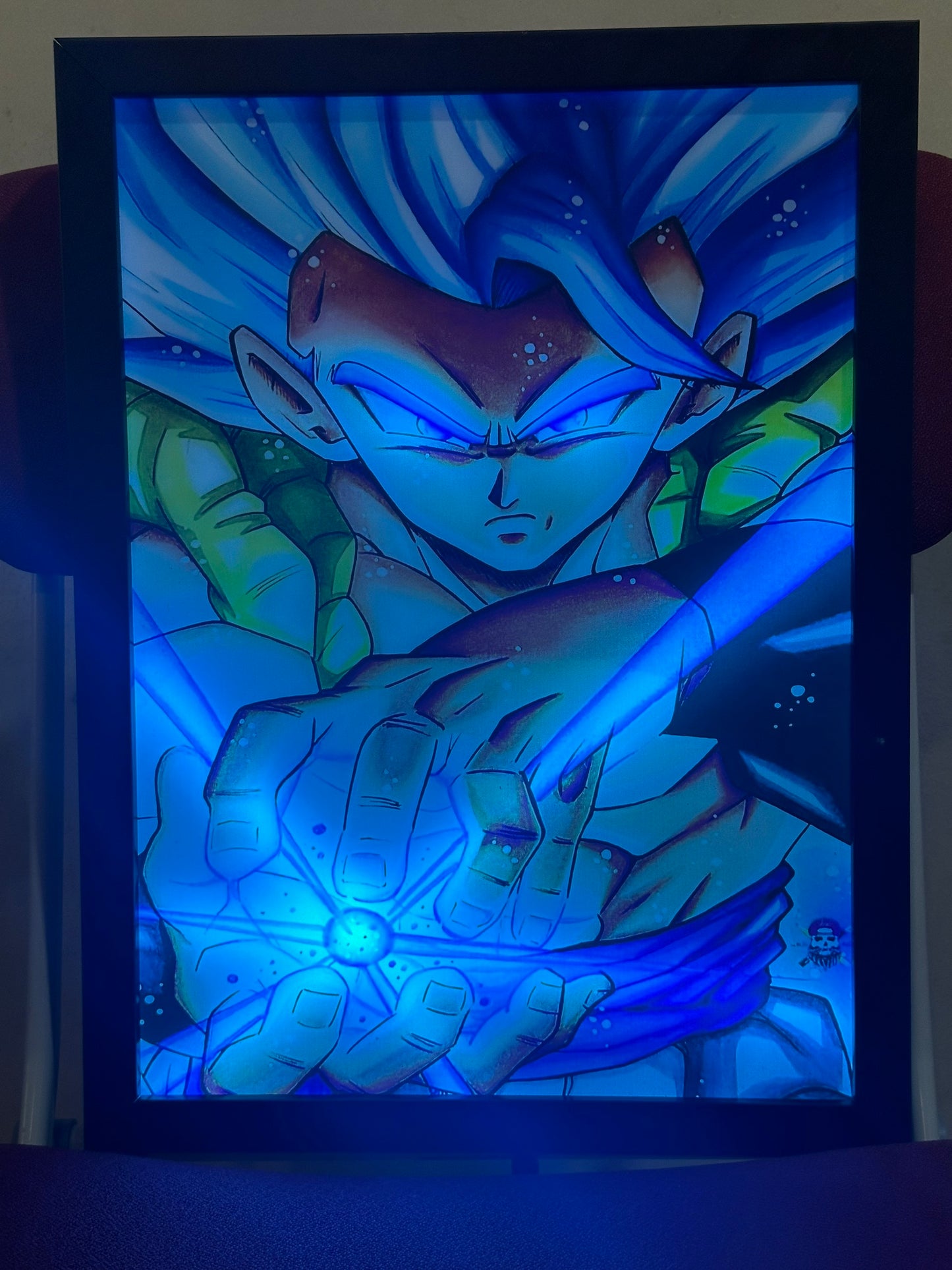 TRANH TRÁNG GƯƠNG LED ĐIỂM ANIME DRAGON BALL GOKU 30X40CM