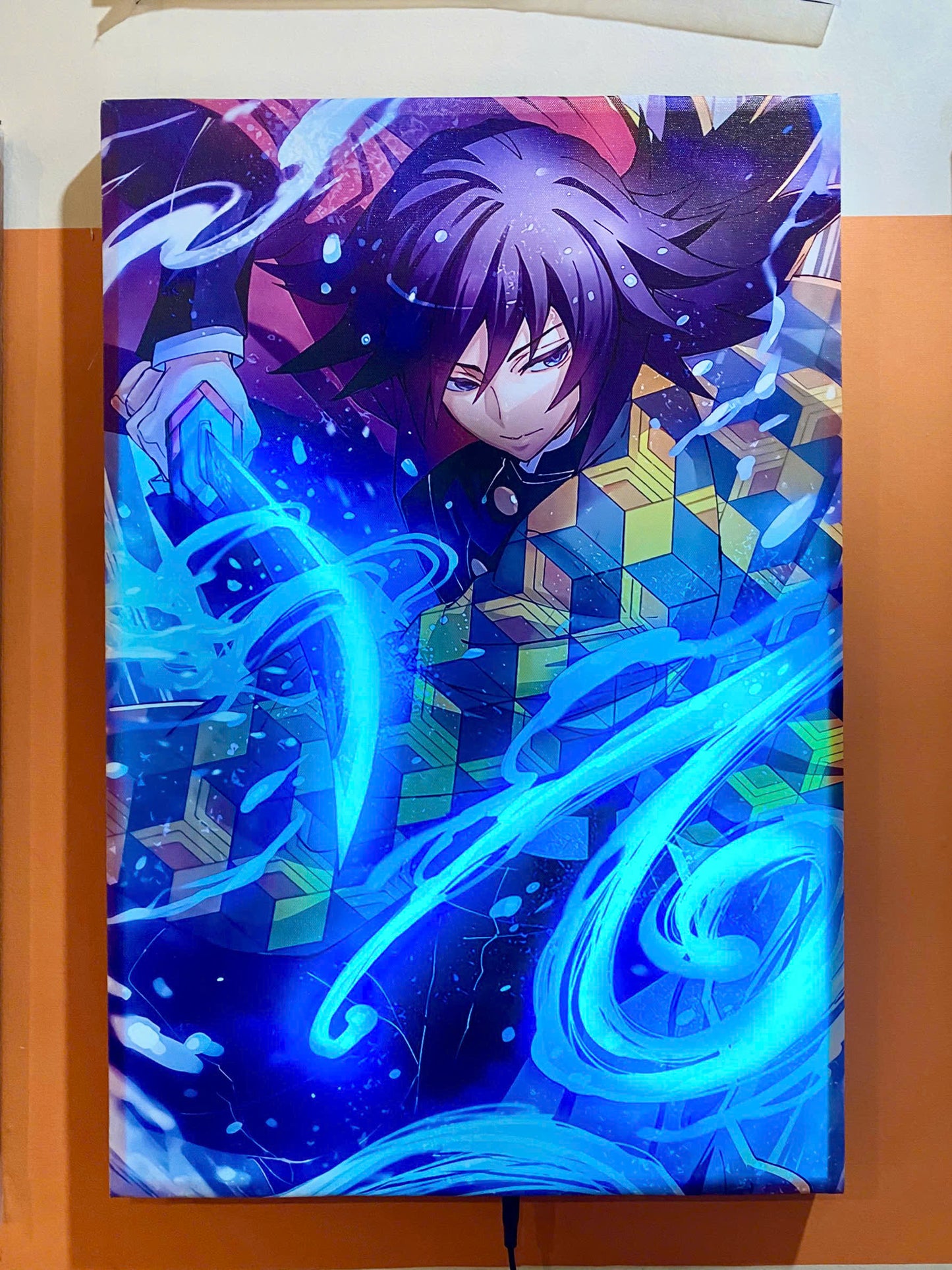 TRANH CANVAS LED ĐIỂM ANIME KIMETSU NO YAIBA 40X60CM