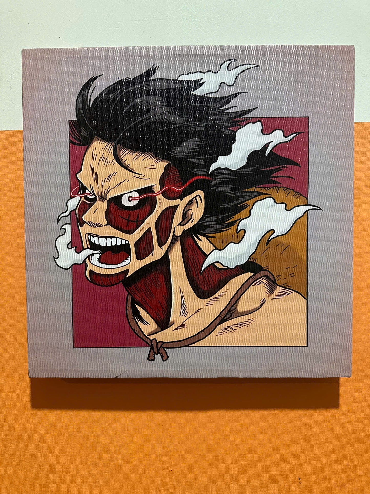 TRANH CANVAS LED ĐIỂM ANIME ONE PIECE LUFFY 35x35cm
