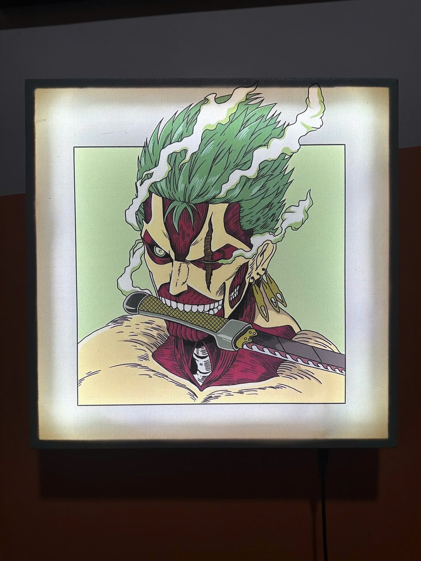 TRANH CANVAS LED ĐIỂM ANIME ONE PIECE ZORO 35x35cm