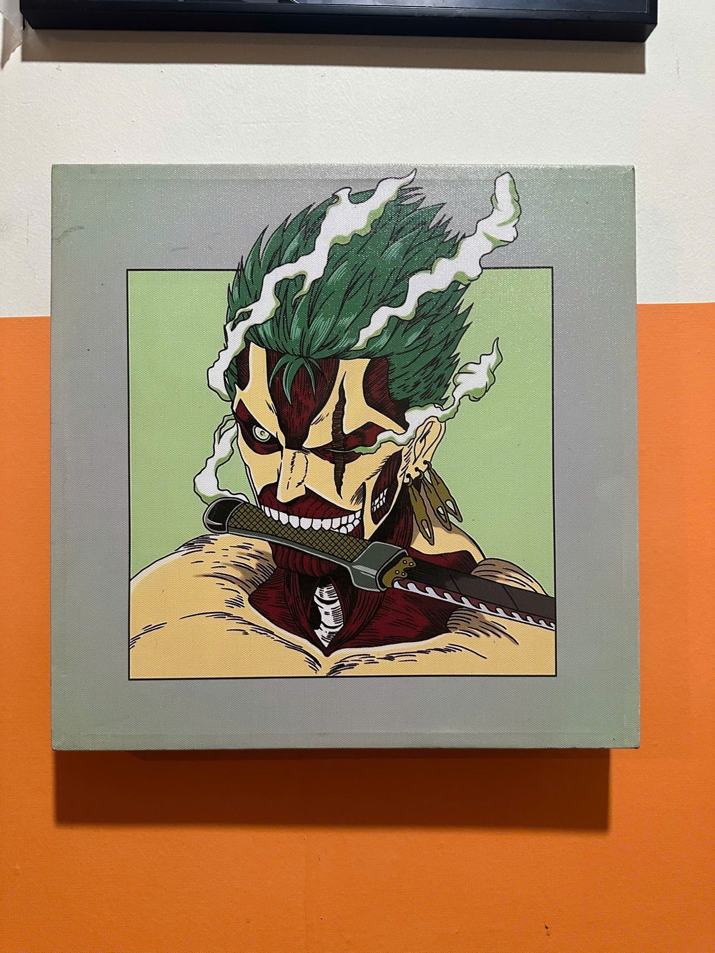 TRANH CANVAS LED ĐIỂM ANIME ONE PIECE ZORO 35x35cm