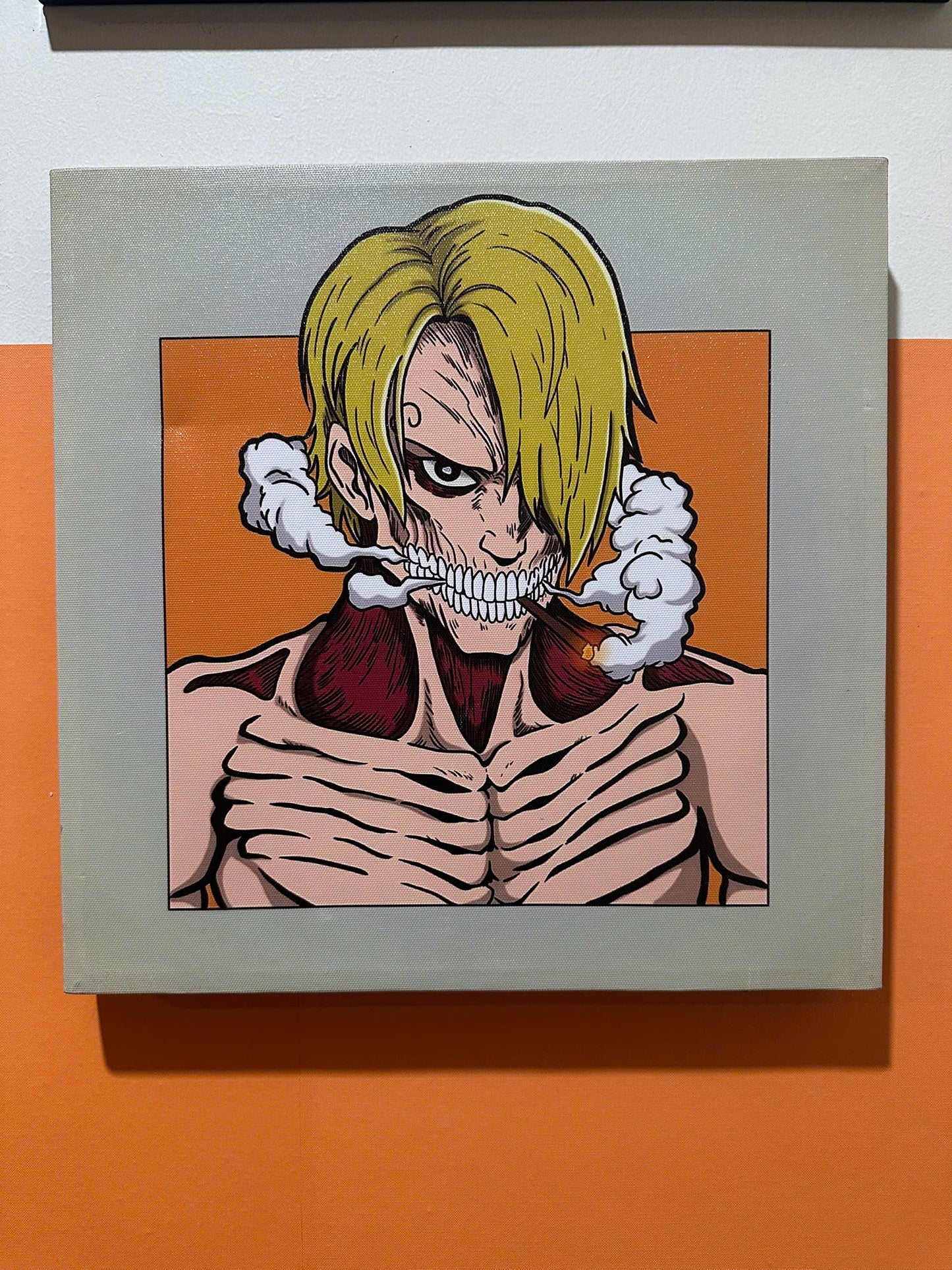 TRANH CANVAS LED ĐIỂM ANIME ONE PIECE SANJI 35x35cm
