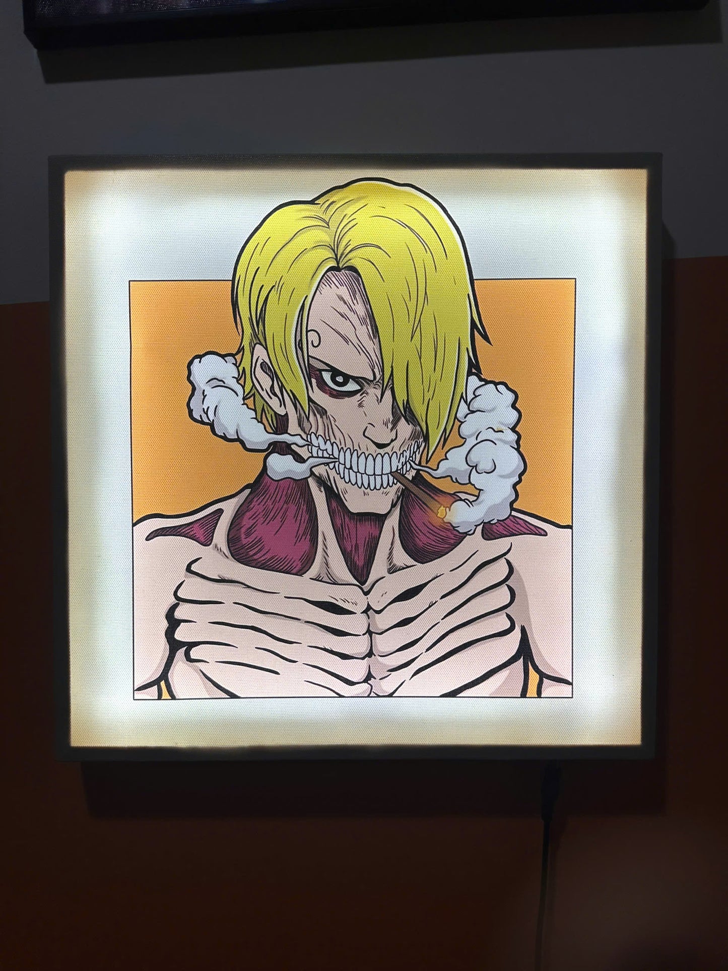 TRANH CANVAS LED ĐIỂM ANIME ONE PIECE SANJI 35x35cm