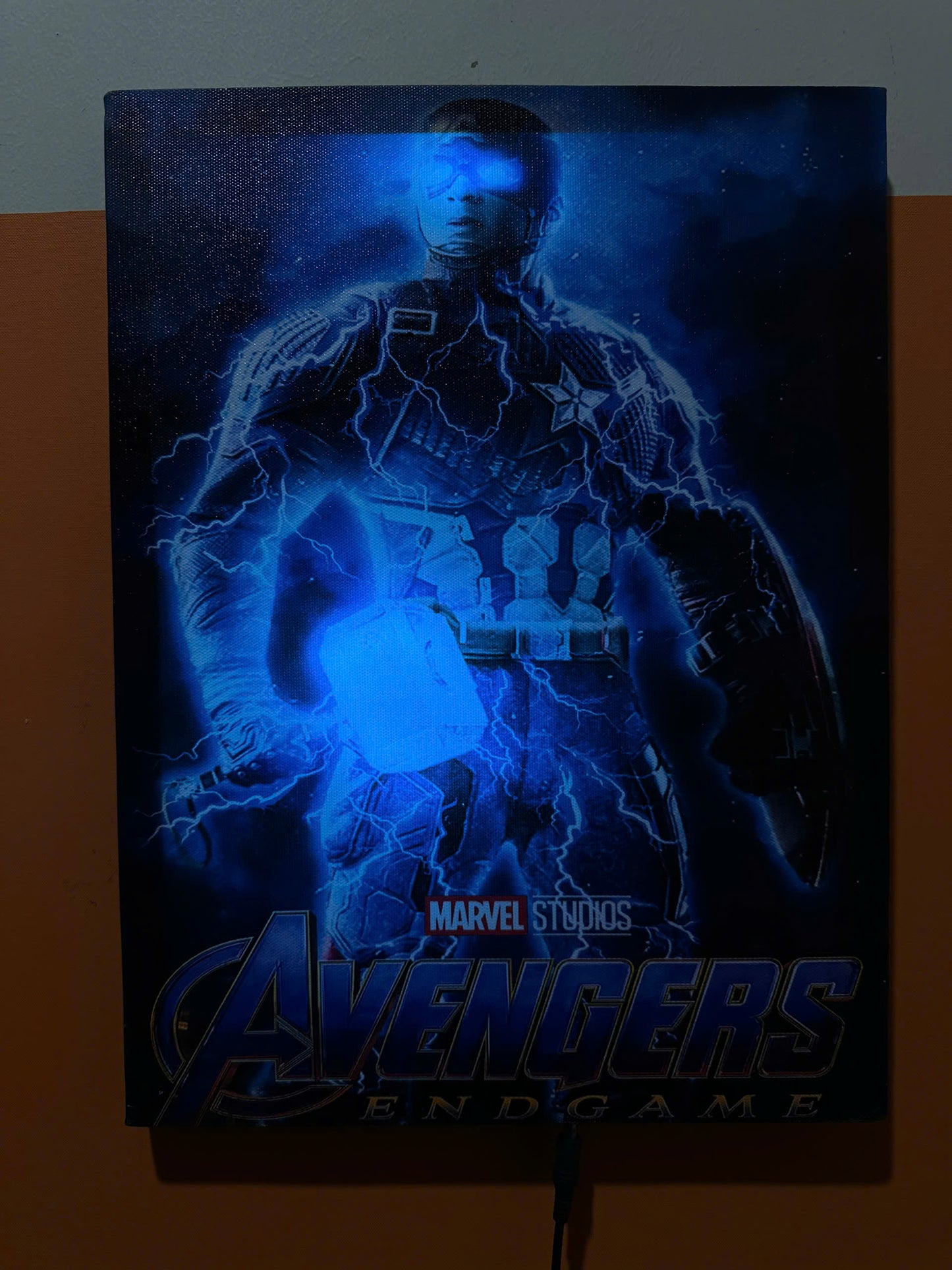 TRANH CANVAS LED ĐIỂM CAPTAIN AMERICA 30X40CM