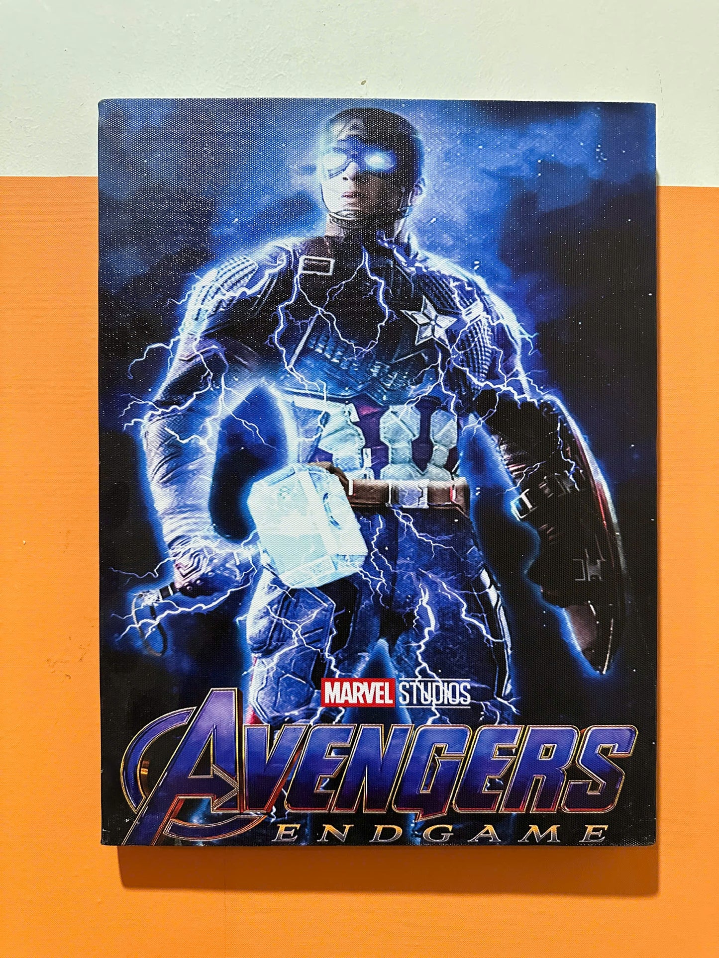 TRANH CANVAS LED ĐIỂM CAPTAIN AMERICA 30X40CM