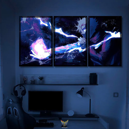Tranh Anime Treo Tường Led Điểm Ghép 3 Jujutsu Kaisen 3LD.JK0001