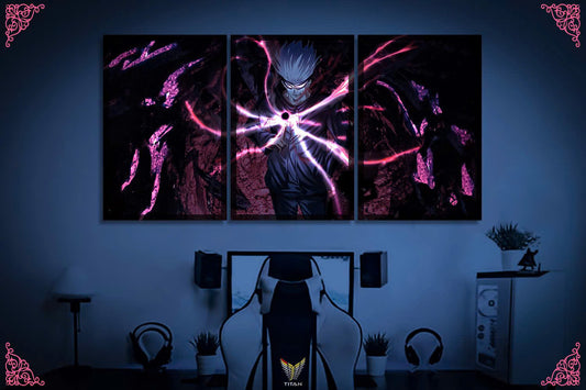 Tranh Anime Treo Tường Led Điểm Ghép 3 Jujutsu Kaisen 3LD.JK0008