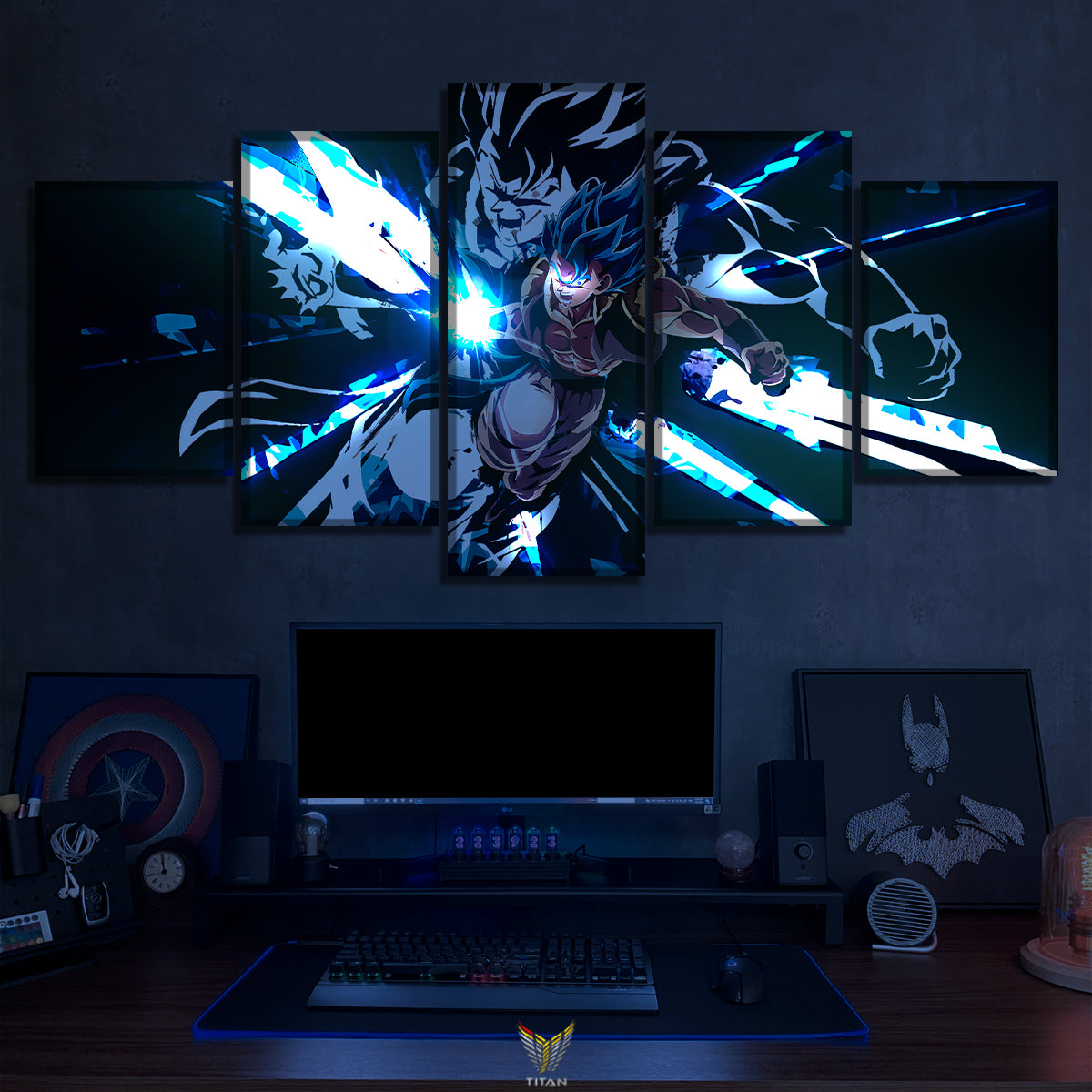TRANH ANIME TREO TƯỜNG CANVAS LED ĐIỂM GHÉP 5 ONE PIECE 5L.OP0018