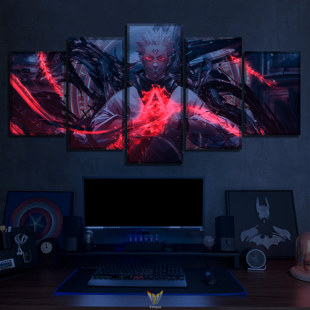 TRANH ANIME TREO TƯỜNG CANVAS LED ĐIỂM GHÉP 5 ONE PIECE 5L.OP0020