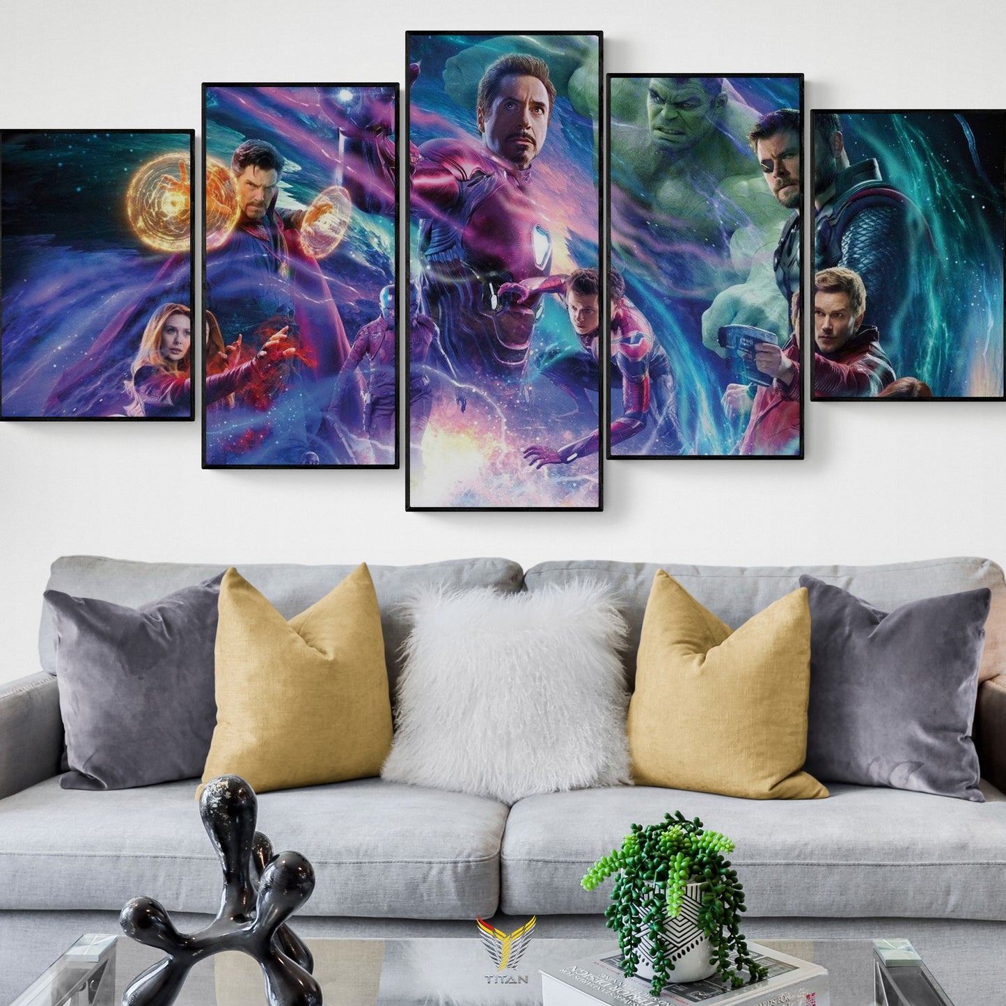 TRANH DECOR TREO TƯỜNG GHÉP 5 MARVEL 5M0014