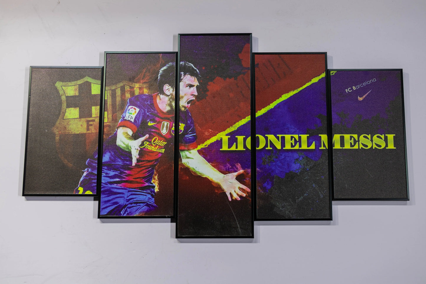 TRANH CANVAS TREO TƯỜNG GHÉP 5 LIONEL MESSI SIZE 1