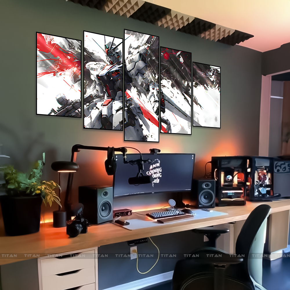 TRANH DECOR TREO TƯỜNG GHÉP 5 GUNDAM 5GD00011