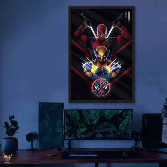 Tranh Decor Treo Tường Led Điểm Marvel Deadpool & Wolverine LTG.MV0052