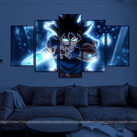 TRANH ANIME TREO TƯỜNG CANVAS LED ĐIỂM GHÉP 5 DRAGON BALL 5L.DB0005