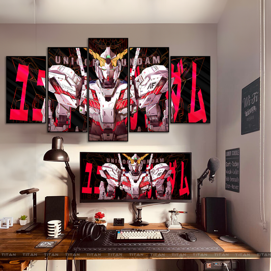 TRANH DECOR TREO TƯỜNG GHÉP 5 GUNDAM 5GD00005