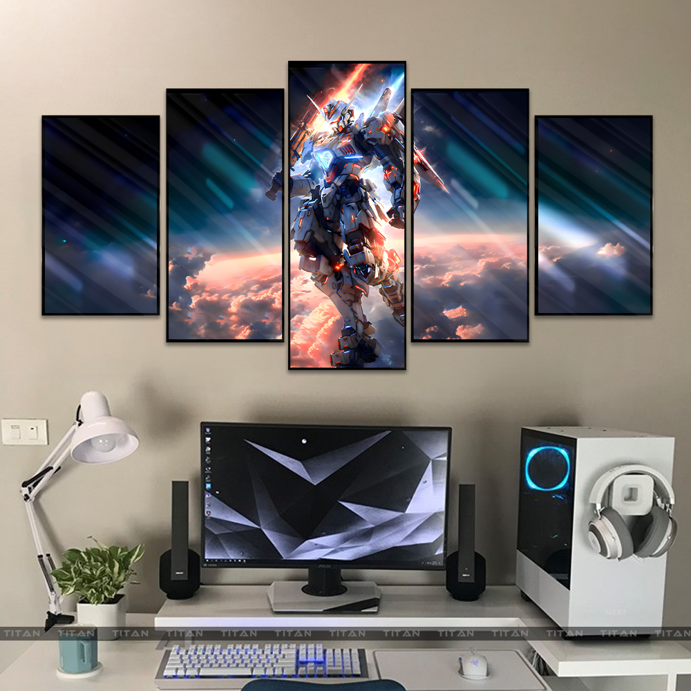 TRANH DECOR TREO TƯỜNG GHÉP 5 GUNDAM 5GD00006