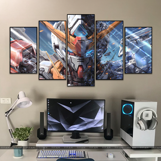 TRANH DECOR TREO TƯỜNG GHÉP 5 GUNDAM 5GD00007
