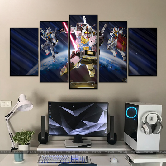 TRANH DECOR TREO TƯỜNG GHÉP 5 GUNDAM 5GD00008