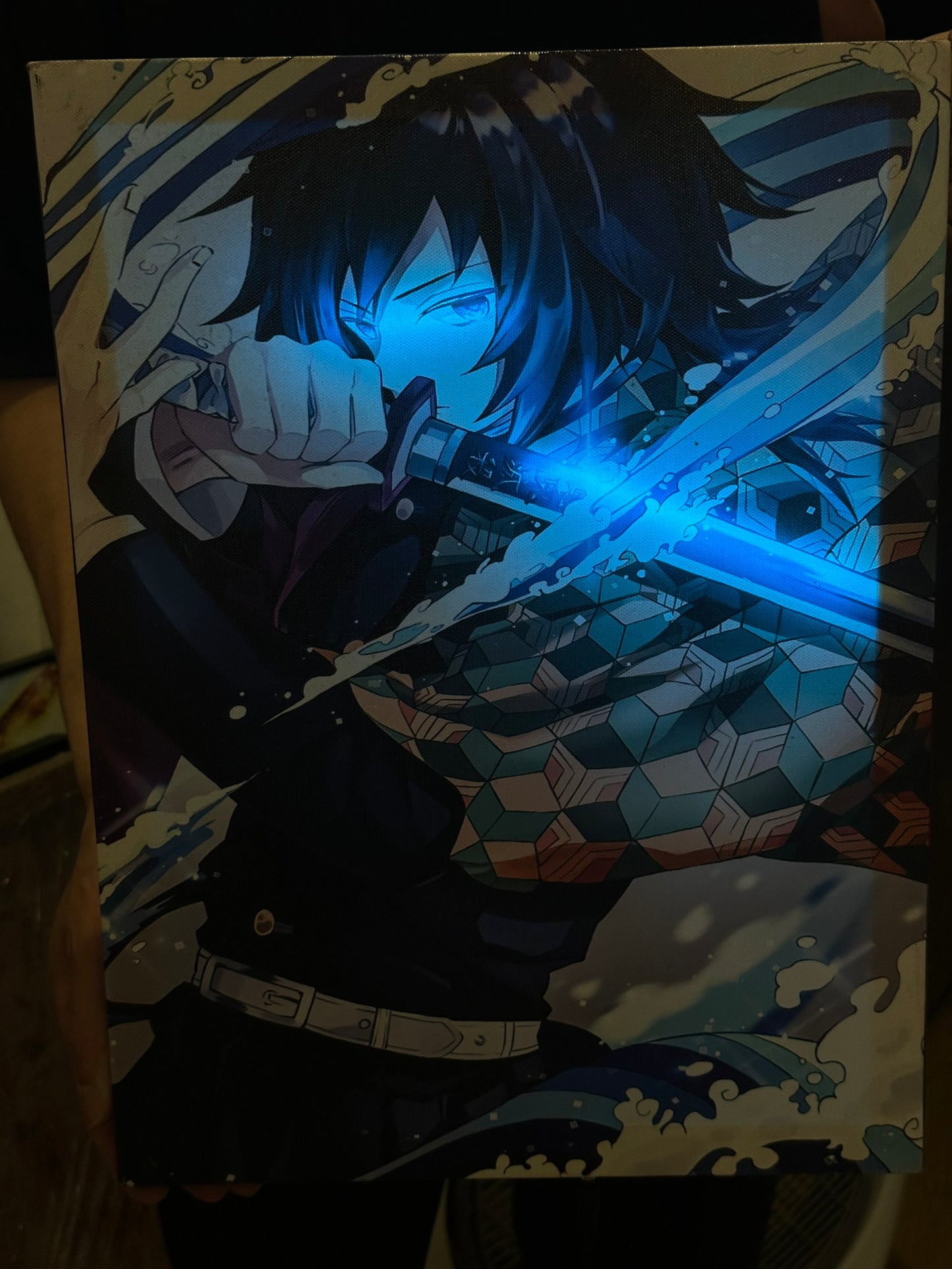 TRANH CANVAS LED ĐIỂM ANIME KIMETSU NO YAIBA 30X40CM