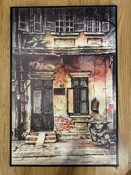 TRANH CANVAS TREO TƯỜNG ĐƠN HÀ NỘI XƯA 6 40X60CM