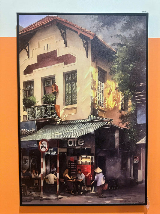 TRANH CANVAS TREO TƯỜNG ĐƠN CAFE HÀ NỘI 40X60CM