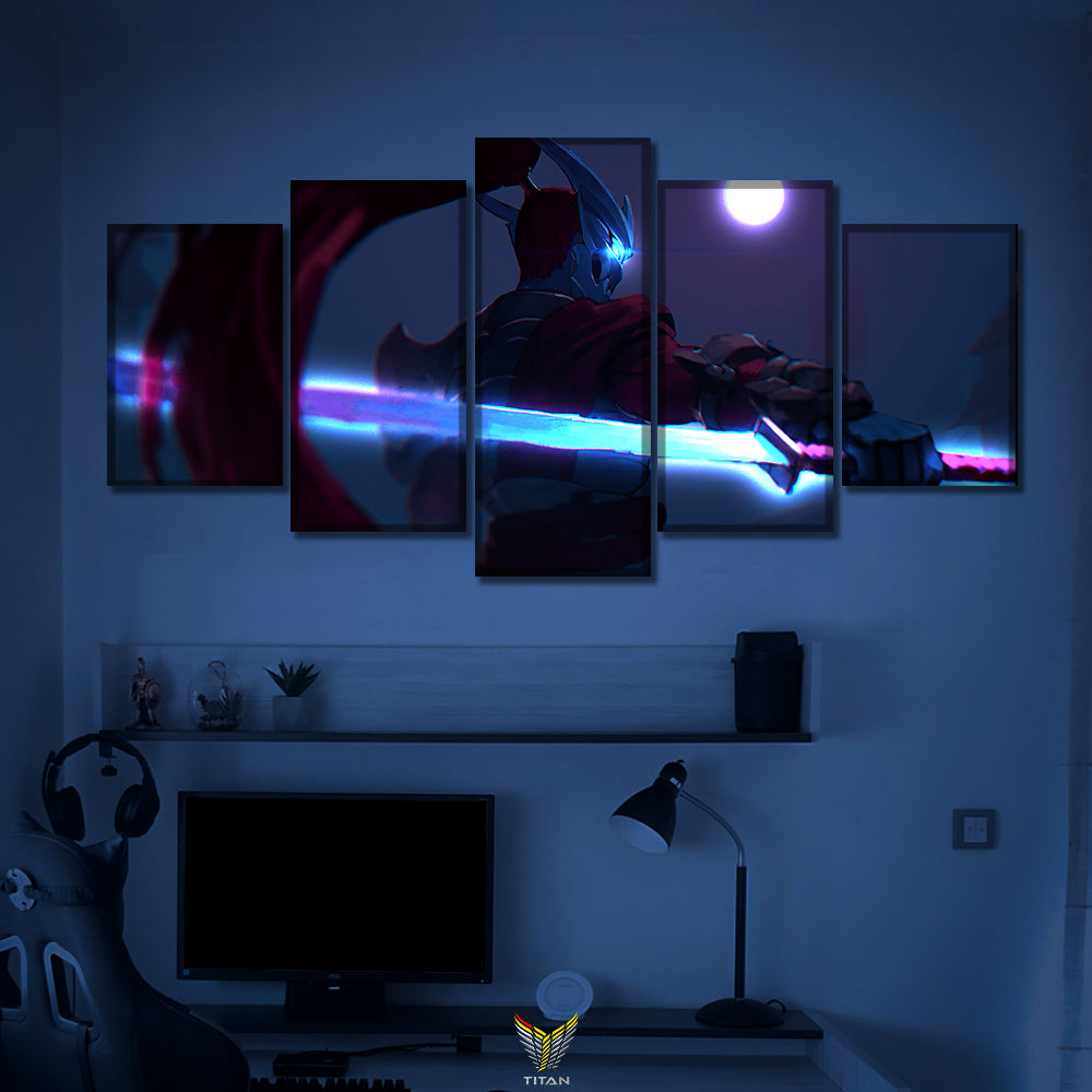 TRANH DECOR TREO TƯỜNG CANVAS LED ĐIỂM GHÉP 5 LEAGUE OF LEGENDS 5L.LOL0006