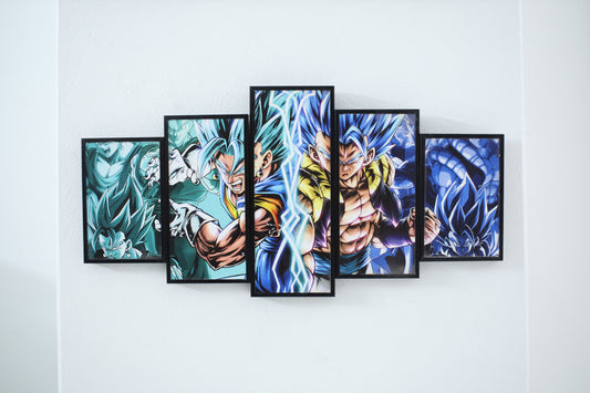 TRANH CANVAS TREO TƯỜNG GHÉP 5 DRAGON BALL GOKU VEGETA SIZE 0