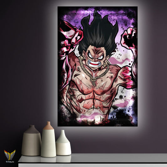 TRANH ANIME TREO TƯỜNG CANVAS LED TRẮNG ONE PIECE LUFFY L.OP0037